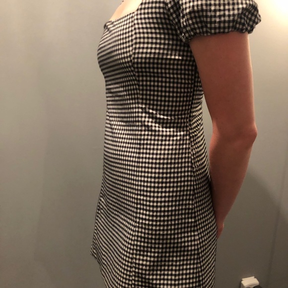 ZARA Linen Blend Dress with Baloon Sleevea and Back Lacing Detail, Size M - Picture 3 of 4